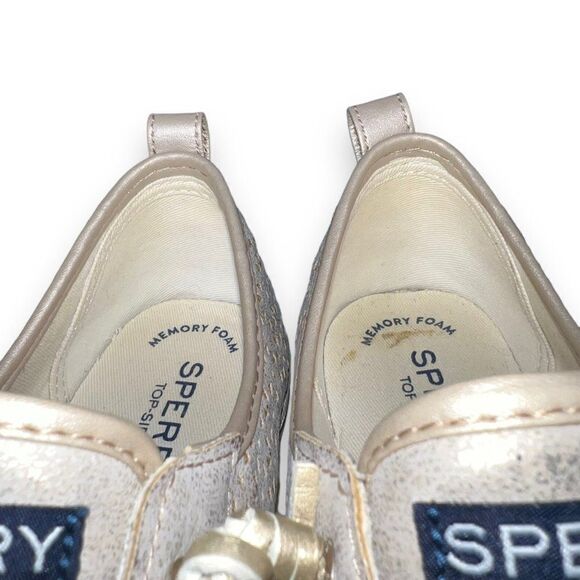 Sperry Top-Sider Crest Vibe Perforated Champagne Gold STK159836 Youth 5M - Picture 11 of 11